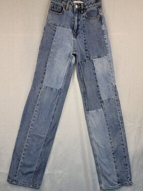 Pacsun 90s Boyfriend High-Waisted Patchwork Denim Jeans 22x30 Casual Streetwear